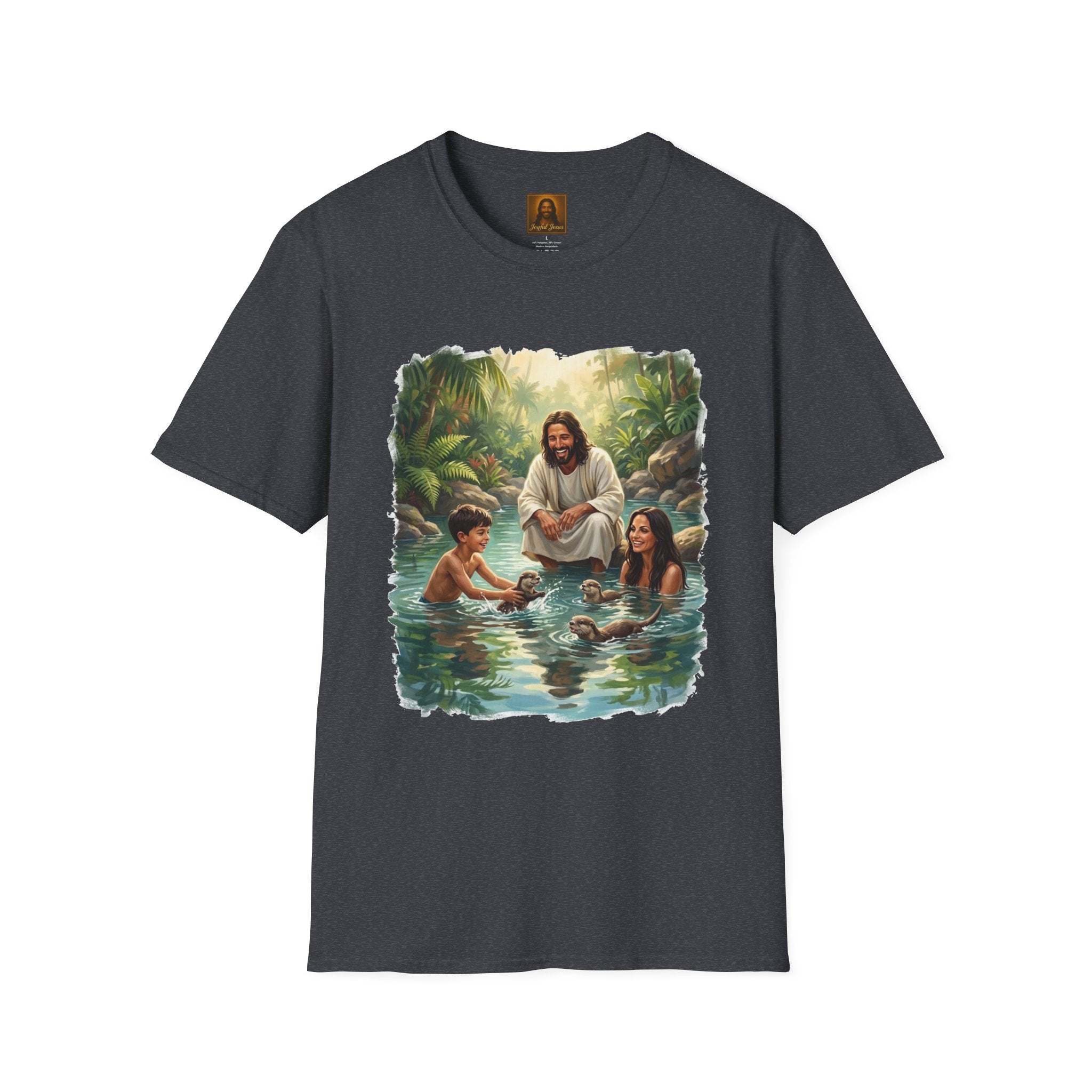 Christian Shirt | Jesus with Baby Otters Funny Christian T Shirt | Joyful Jesus