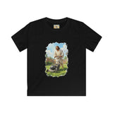 Kids Jesus Shirt | Jesus Mowing the Lawn Funny Kids T Shirt | Joyful Jesus
