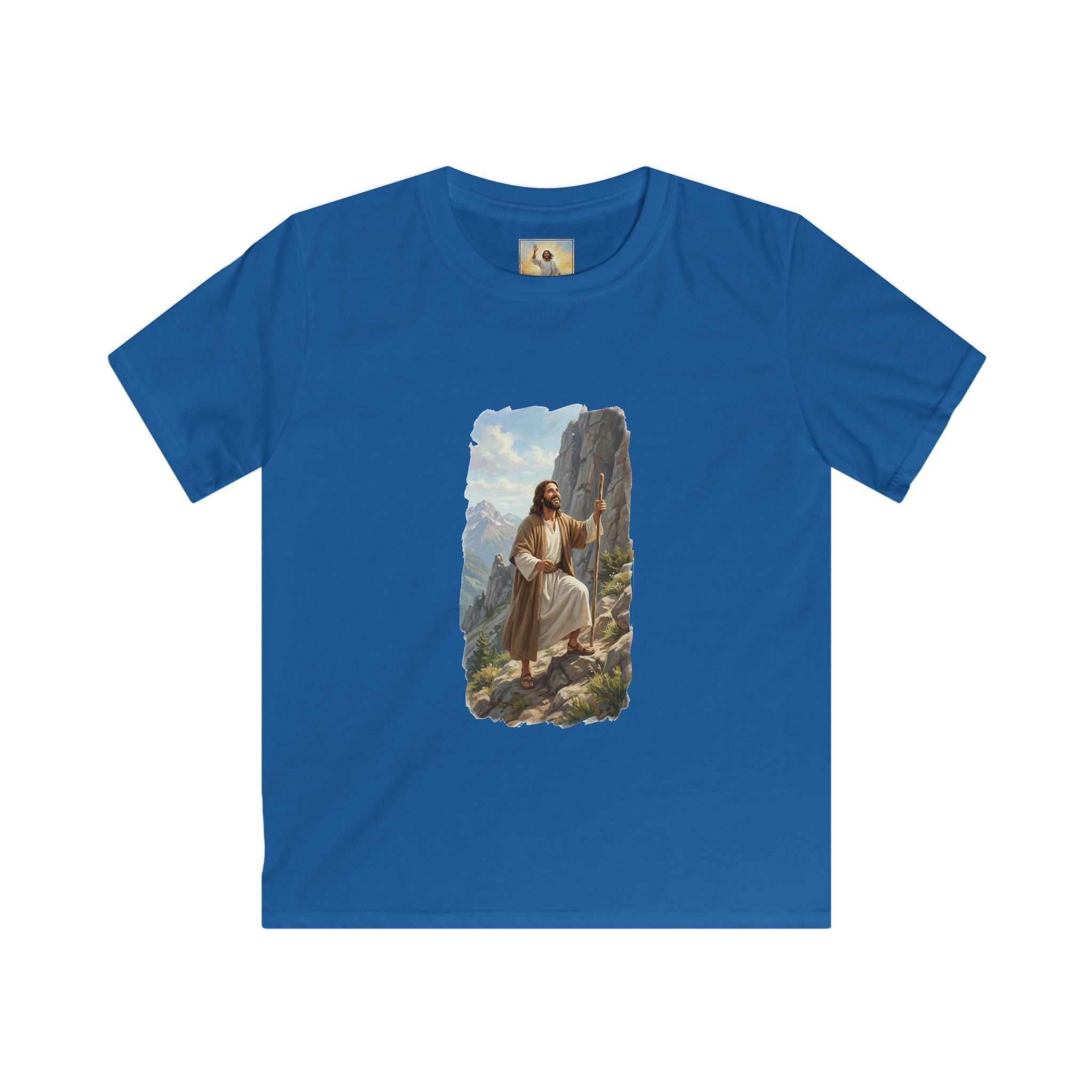 Kids God Shirt | Jesus Hiking Mountain Christian Kids T Shirt | Faith Apparel