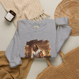 Funny Jesus Sweatshirt | Jesus Lifting Weights Christian Crewneck Sweatshirt | Faith Apparel