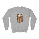 Kids Jesus Basketball Sweatshirt | Jesus Playing Basketball with Kids Christian Kids Crewneck Sweatshirt | Joyful Jesus