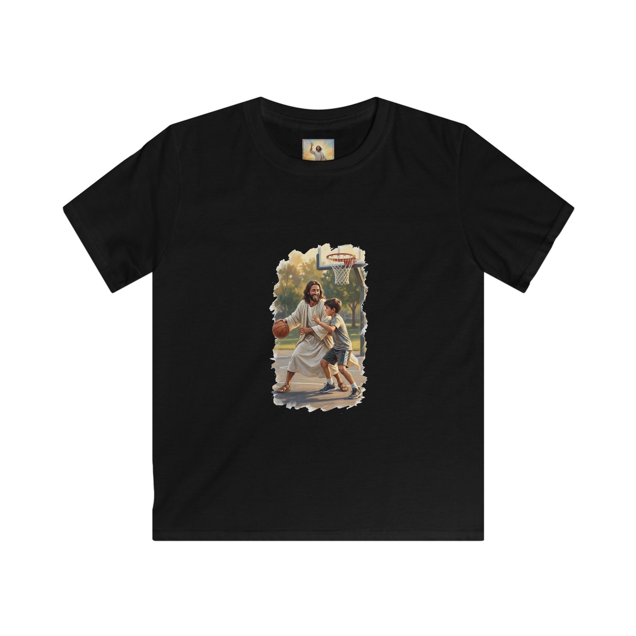 Kids Funny Jesus Shirt | Jesus Playing Basketball Christian Kids T Shirt | Joyful Jesus