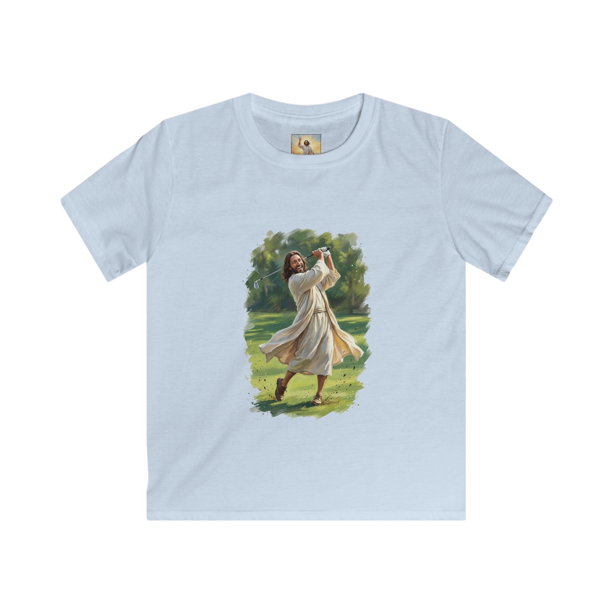 Kids God Shirt | Jesus Playing Golf Christian Kids T Shirt | Faith Apparel