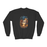 Kids Jesus Sweatshirt | Camping with Jesus Christian Kids Crewneck Sweatshirt | Faith Apparel
