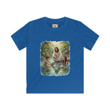 Kids Christian Shirt | Jesus with Baby Otters Funny Christian Kids T Shirt | Joyful Jesus