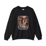 Jesus Hockey Sweatshirt | Jesus Playing Hockey with Kids Christian Christmas Crewneck | Joyful Jesus