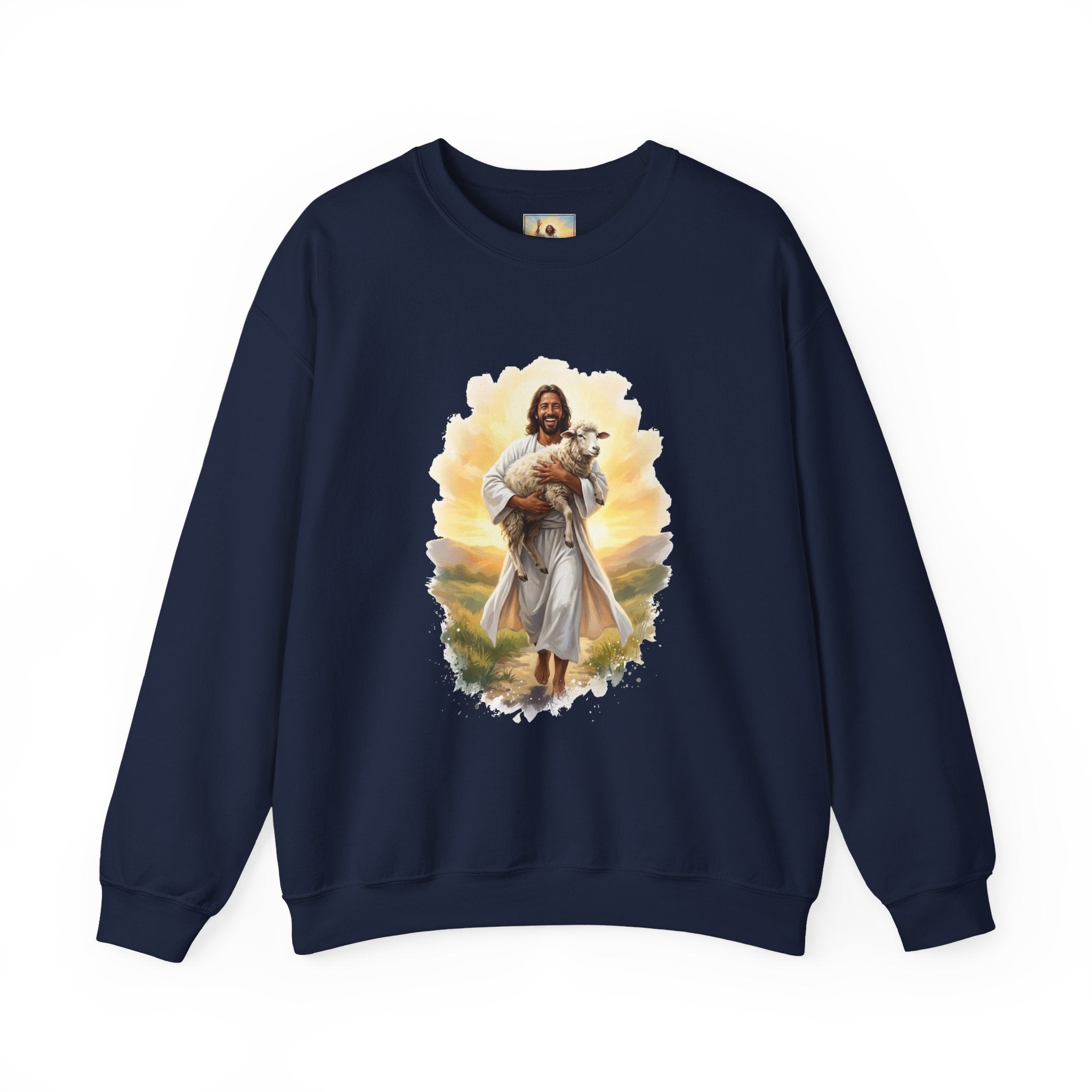 Jesus Sweatshirt | Lost Sheep Good Shepherd Christian Crewneck Sweatshirt | Joyful Jesus