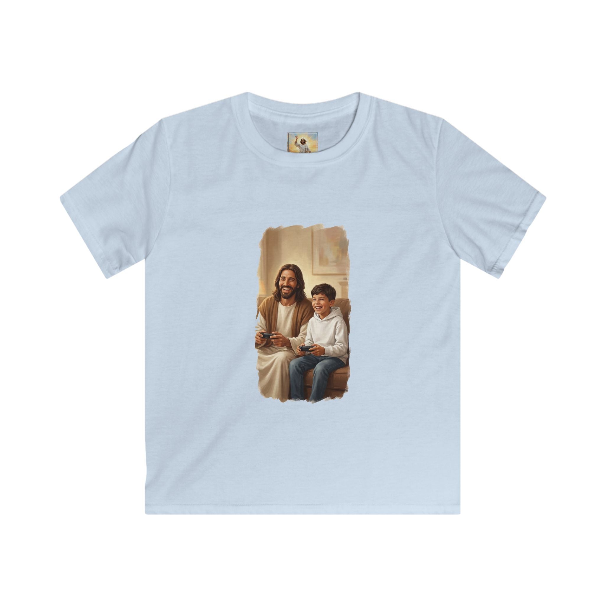 Kids Christian Shirt | Jesus Playing Video Games Funny Jesus Kids T Shirt | Joyful Jesus