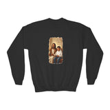 Kids Christian Sweatshirt | Jesus Playing Video Games Funny Jesus Kids Crewneck Sweatshirt | Joyful Jesus