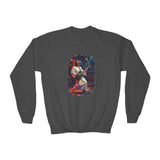 Kids Christian Sweatshirt | Jesus Playing Guitar at Concert Kids Crewneck Sweatshirt | Joyful Jesus Faith Sweatshirt
