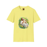 Jesus with Baby Animals Shirt, Easter Lamb Bunny Chick Art, Christian Spring Tee