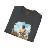 Jesus Mowing Lawn T-Shirt | Jesus with Lawn Mower, Religious Humorous Tee