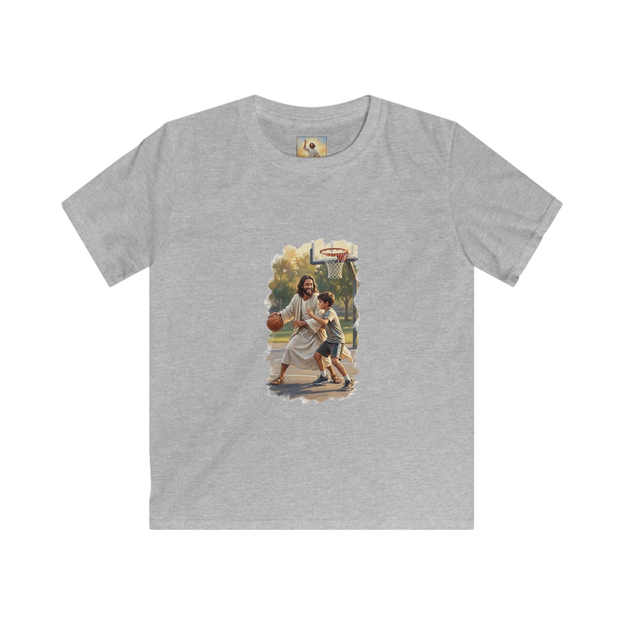 Kids Funny Jesus Shirt | Jesus Playing Basketball Christian Kids T Shirt | Joyful Jesus