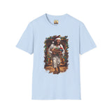 Jesus Santa Hat Shirt | Jesus Down the Chimney with Gifts Funny Christmas T Shirt | Joyful Jesus