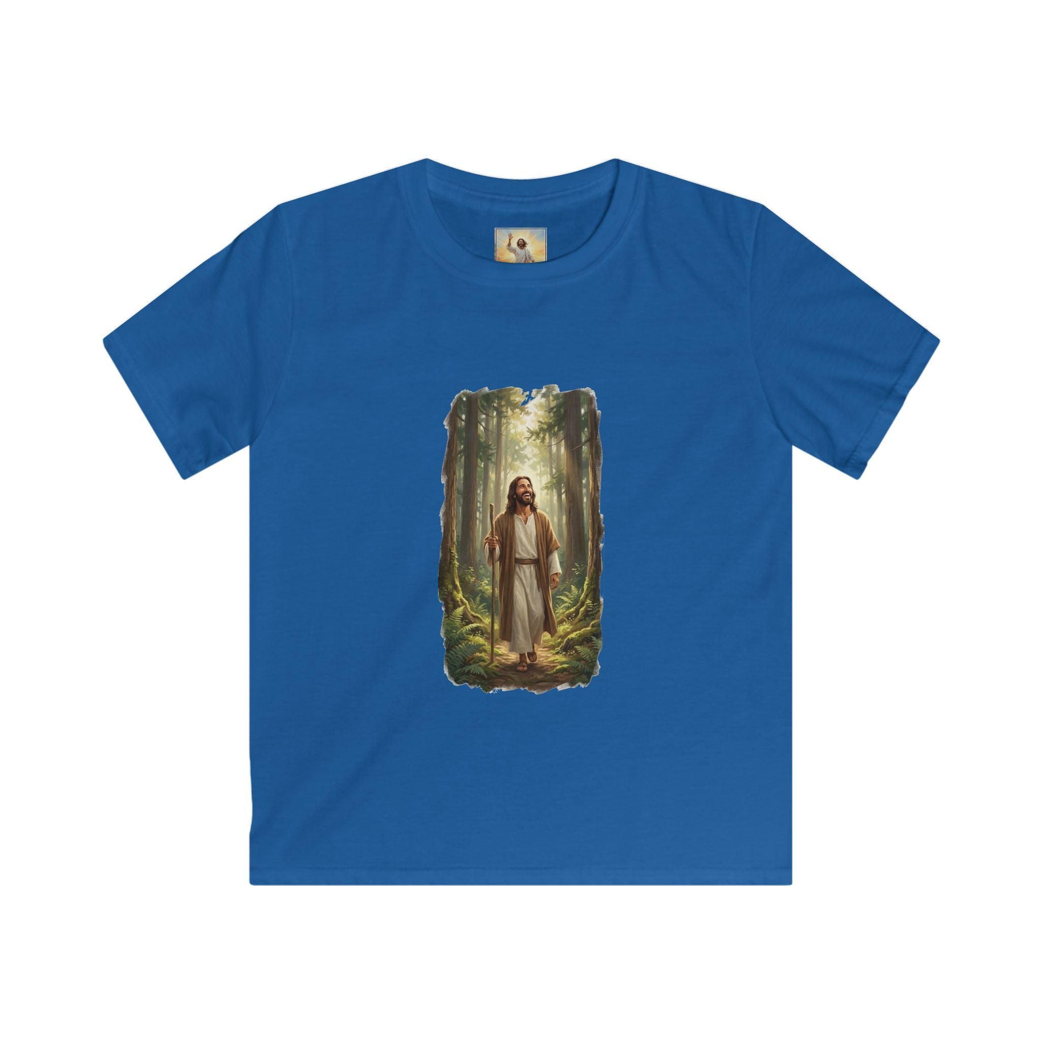 Kids Religious Shirt | Jesus Walking in the Woods Christian Kids T Shirt | Faith Shirt