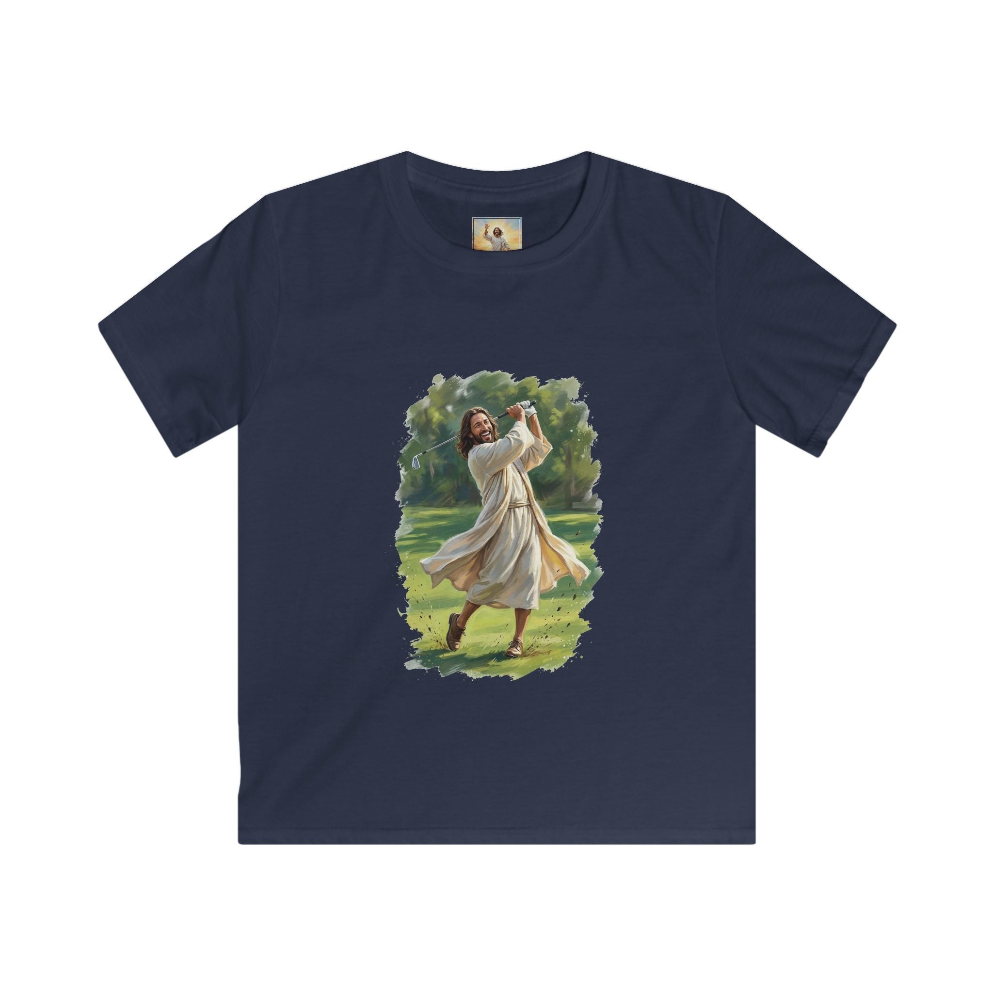 Kids God Shirt | Jesus Playing Golf Christian Kids T Shirt | Faith Apparel