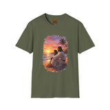 Religious Shirt | Jesus on the Beach at Sunset Christian T Shirt | Joyful Jesus