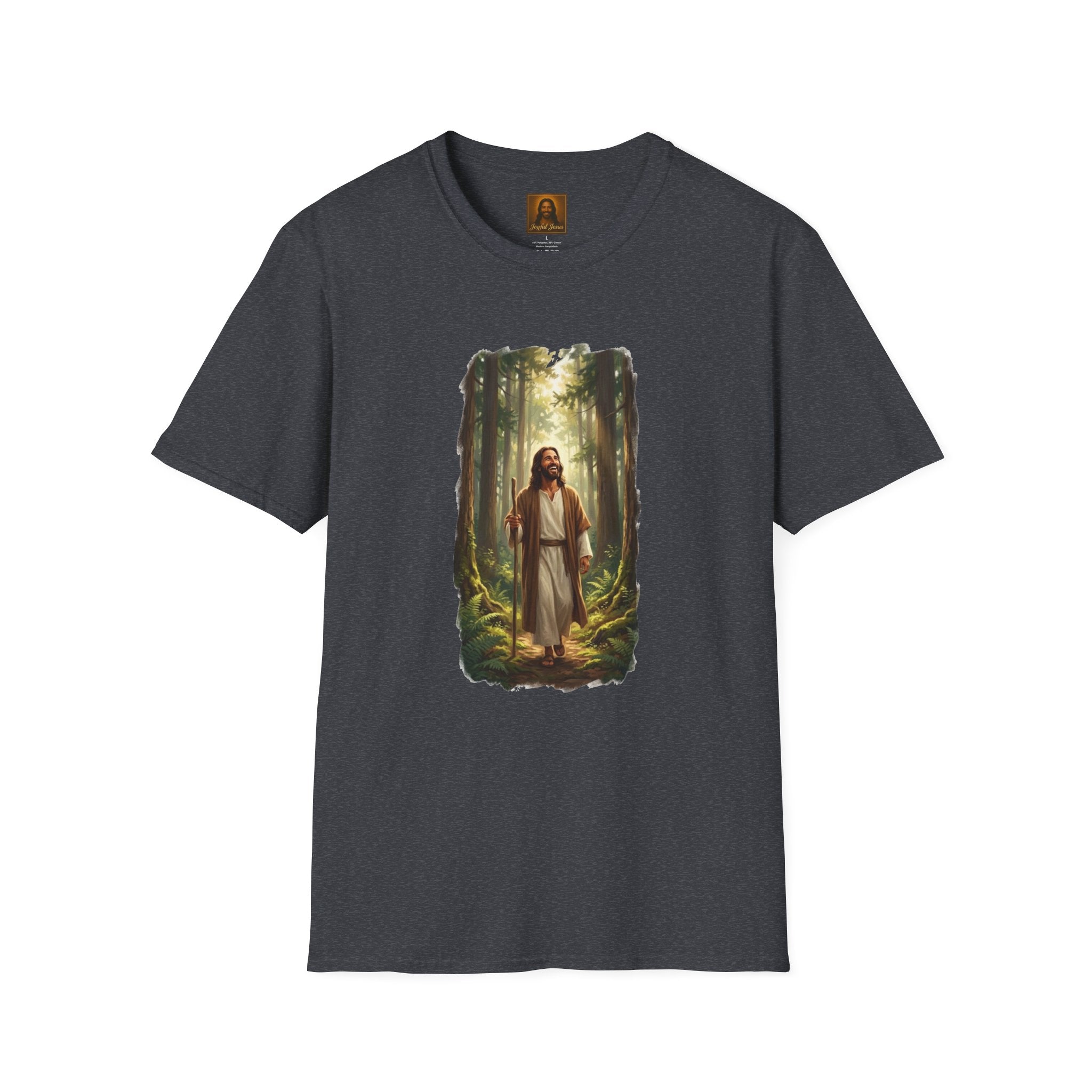 Religious Shirt | Jesus Walking in the Woods Christian T Shirt | Faith Shirt