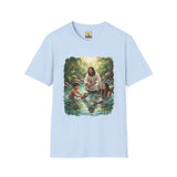 Christian Shirt | Jesus with Baby Otters Funny Christian T Shirt | Joyful Jesus