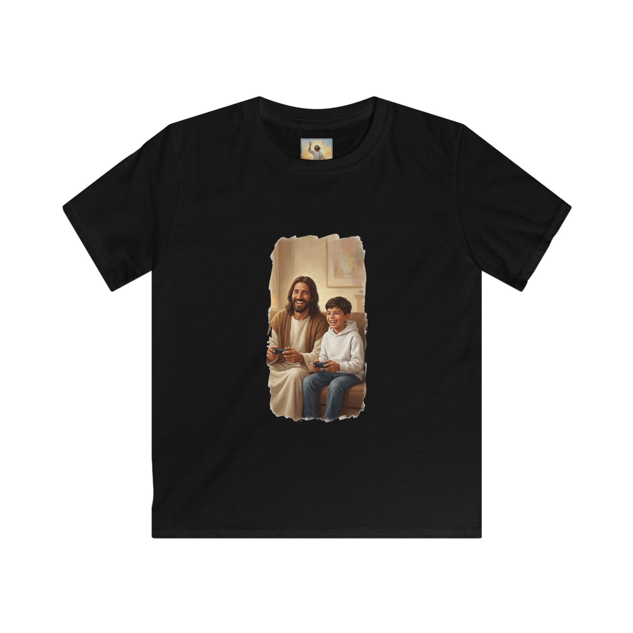 Kids Christian Shirt | Jesus Playing Video Games Funny Jesus Kids T Shirt | Joyful Jesus