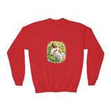 Kids Christian Sweatshirt | Jesus with Baby Animals Faith Kids Crewneck Sweatshirt | Joyful Jesus