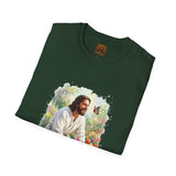 Jesus in the Garden Shirt, Easter Lily Butterfly Art, Christian Spring Tee