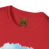 Jesus Mowing Lawn T-Shirt | Jesus with Lawn Mower, Religious Humorous Tee