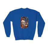 Kids God Sweatshirt | Jesus Playing Drums at Concert Christian Kids Crewneck Sweatshirt | Joyful Jesus