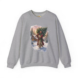 Jesus Christmas Tree Sweatshirt | Jesus Carrying a Christmas Tree Christian Crewneck | Joyful Jesus