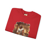 Funny Jesus Sweatshirt | Jesus Lifting Weights Christian Crewneck Sweatshirt | Faith Apparel
