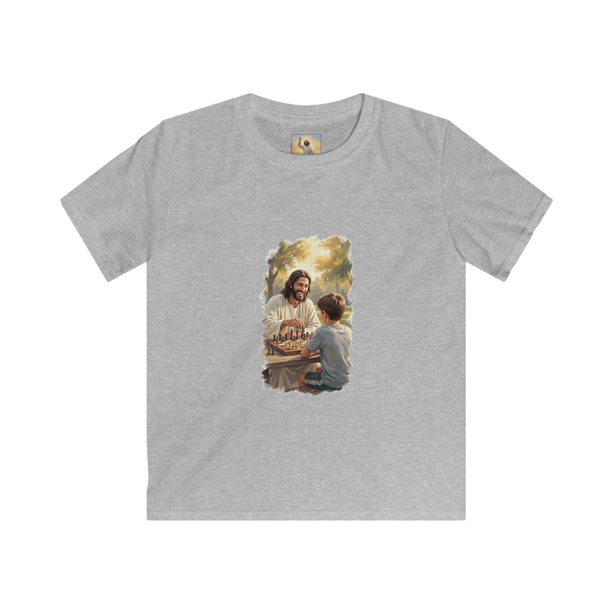 Kids Christian Shirt | Jesus Playing Chess Funny Jesus Kids T Shirt | Joyful Jesus