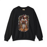 Jesus Santa Hat Sweatshirt | Jesus Down the Chimney with Gifts Funny Christmas Crewneck | Joyful Jesus