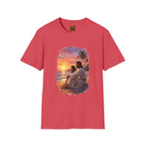 Religious Shirt | Jesus on the Beach at Sunset Christian T Shirt | Joyful Jesus