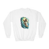 Kids Jesus Sweatshirt | Surfing Jesus Funny Christian Kids Crewneck Sweatshirt | Joyful Jesus