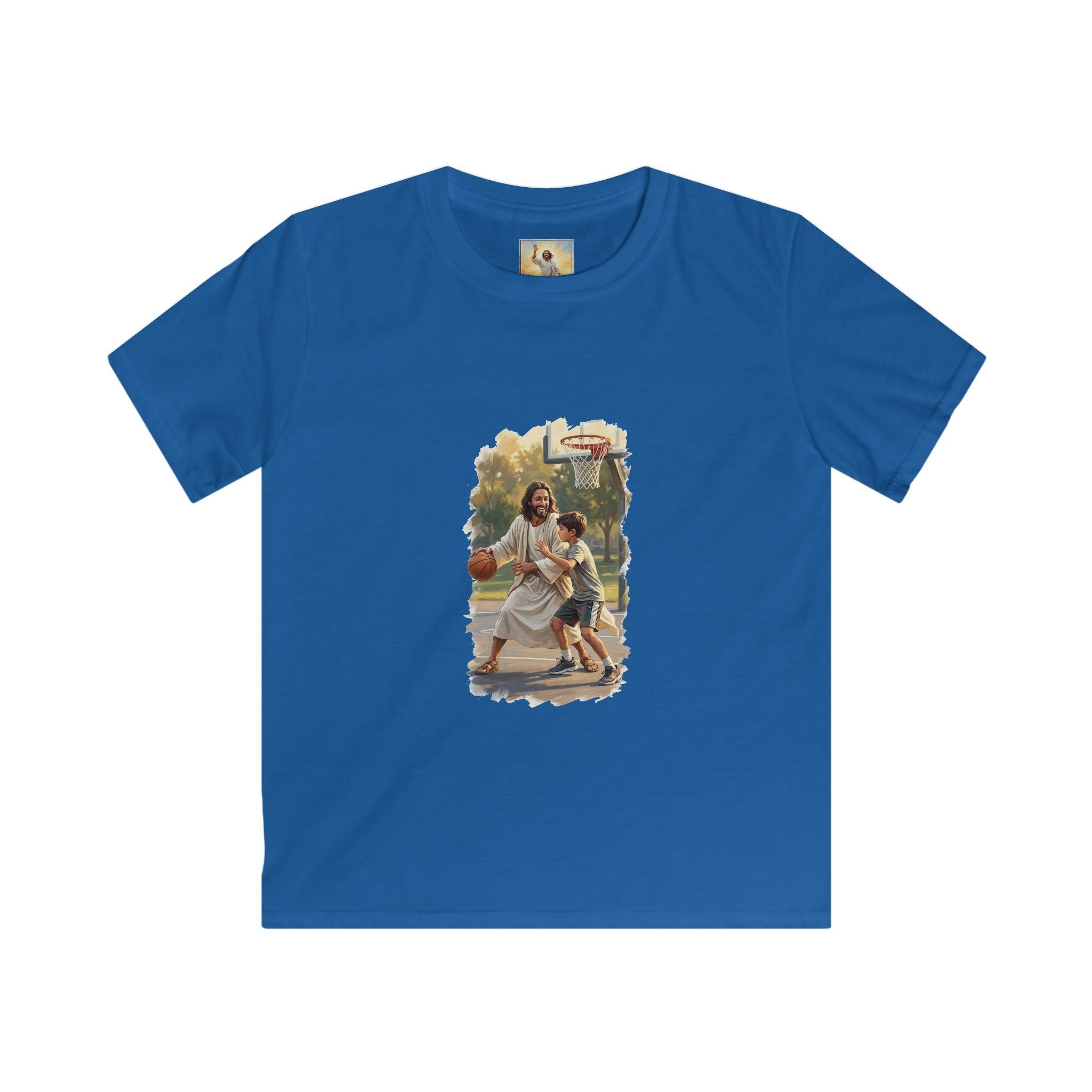 Kids Funny Jesus Shirt | Jesus Playing Basketball Christian Kids T Shirt | Joyful Jesus