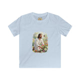 Kids Religious Shirt | Jesus in the Garden Christian Kids T Shirt | Joyful Jesus