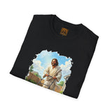 Jesus Mowing Lawn T-Shirt | Jesus with Lawn Mower, Religious Humorous Tee