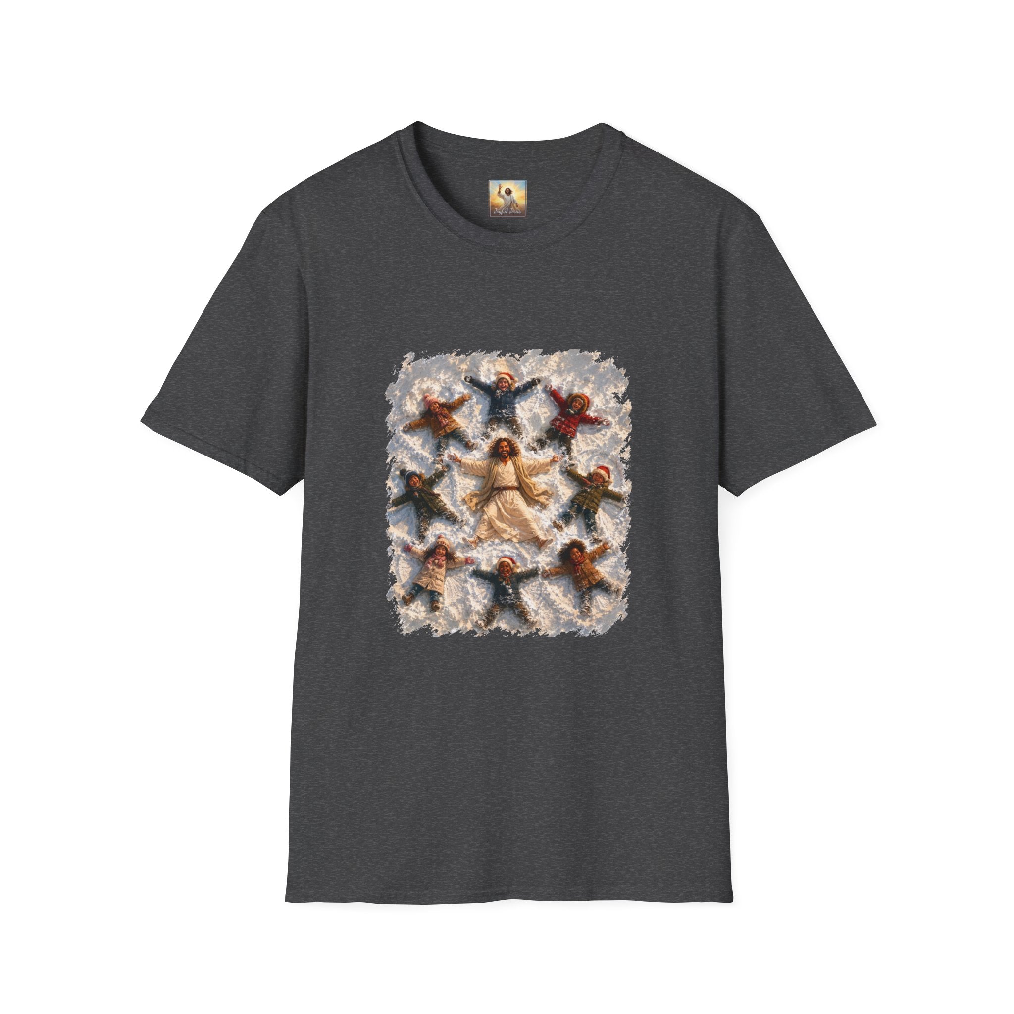 Christmas Jesus Shirt | Snow Angels with Jesus Christian Christmas T Shirt | Joyful Jesus