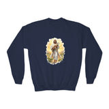 Kids Jesus Sweatshirt | Lost Sheep Good Shepherd Christian Kids Crewneck Sweatshirt | Joyful Jesus