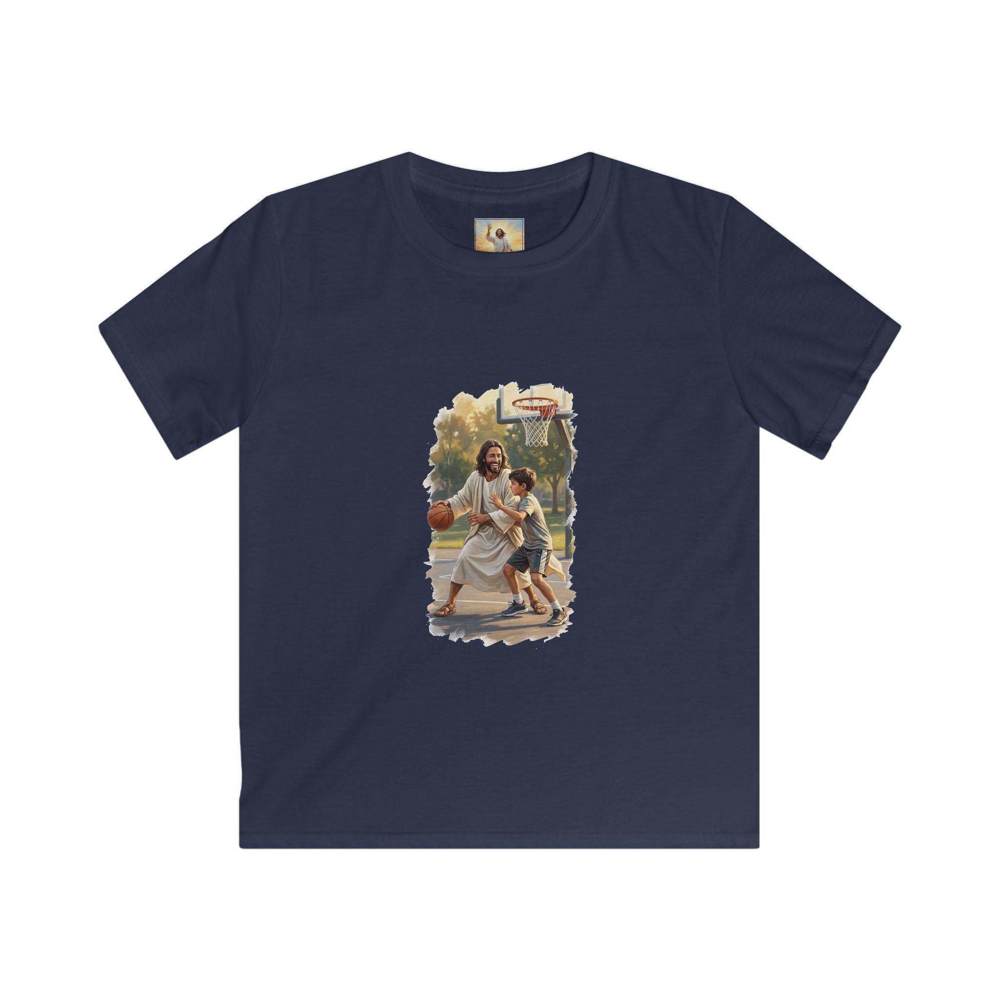 Kids Funny Jesus Shirt | Jesus Playing Basketball Christian Kids T Shirt | Joyful Jesus