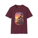 Religious Shirt | Jesus on the Beach at Sunset Christian T Shirt | Joyful Jesus