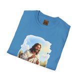 Jesus Painting Easter Eggs Shirt, Joyful Christian Art, Fun Easter Faith Tee