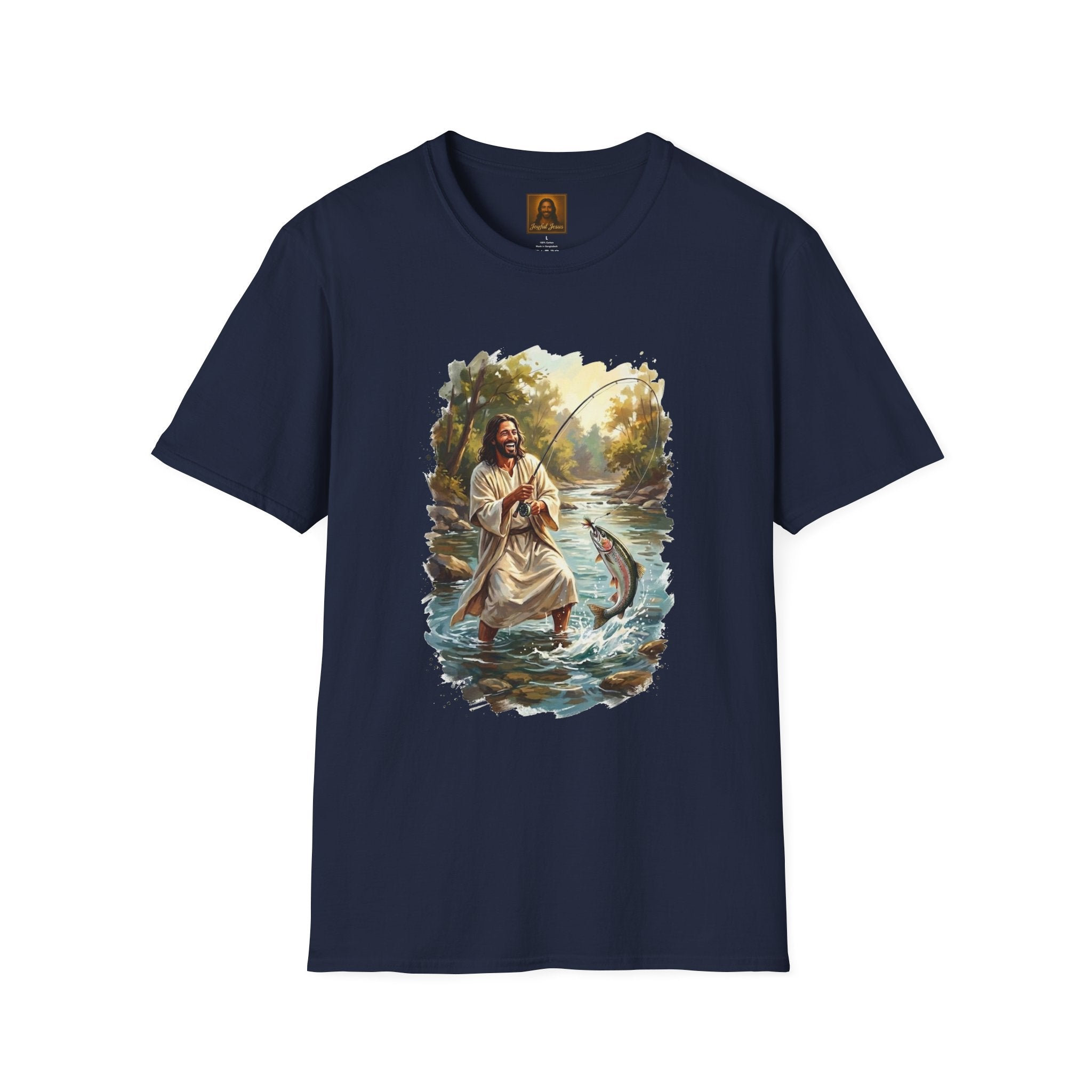 Jesus Shirt | Fly Fishing Jesus Christian Shirt | Joyful Jesus God Shirt