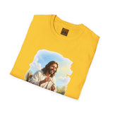 Jesus Painting Easter Eggs Shirt, Joyful Christian Art, Fun Easter Faith Tee