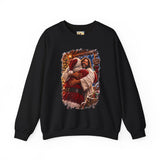 Jesus Hugging Santa Sweatshirt | Funny Christian Christmas Crewneck Sweatshirt | Joyful Jesus