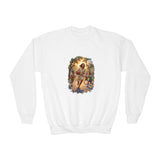 Kids Jesus Basketball Sweatshirt | Jesus Playing Basketball with Kids Christian Kids Crewneck Sweatshirt | Joyful Jesus