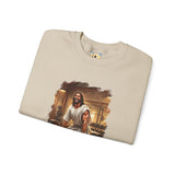 Funny Jesus Sweatshirt | Jesus Lifting Weights Christian Crewneck Sweatshirt | Faith Apparel