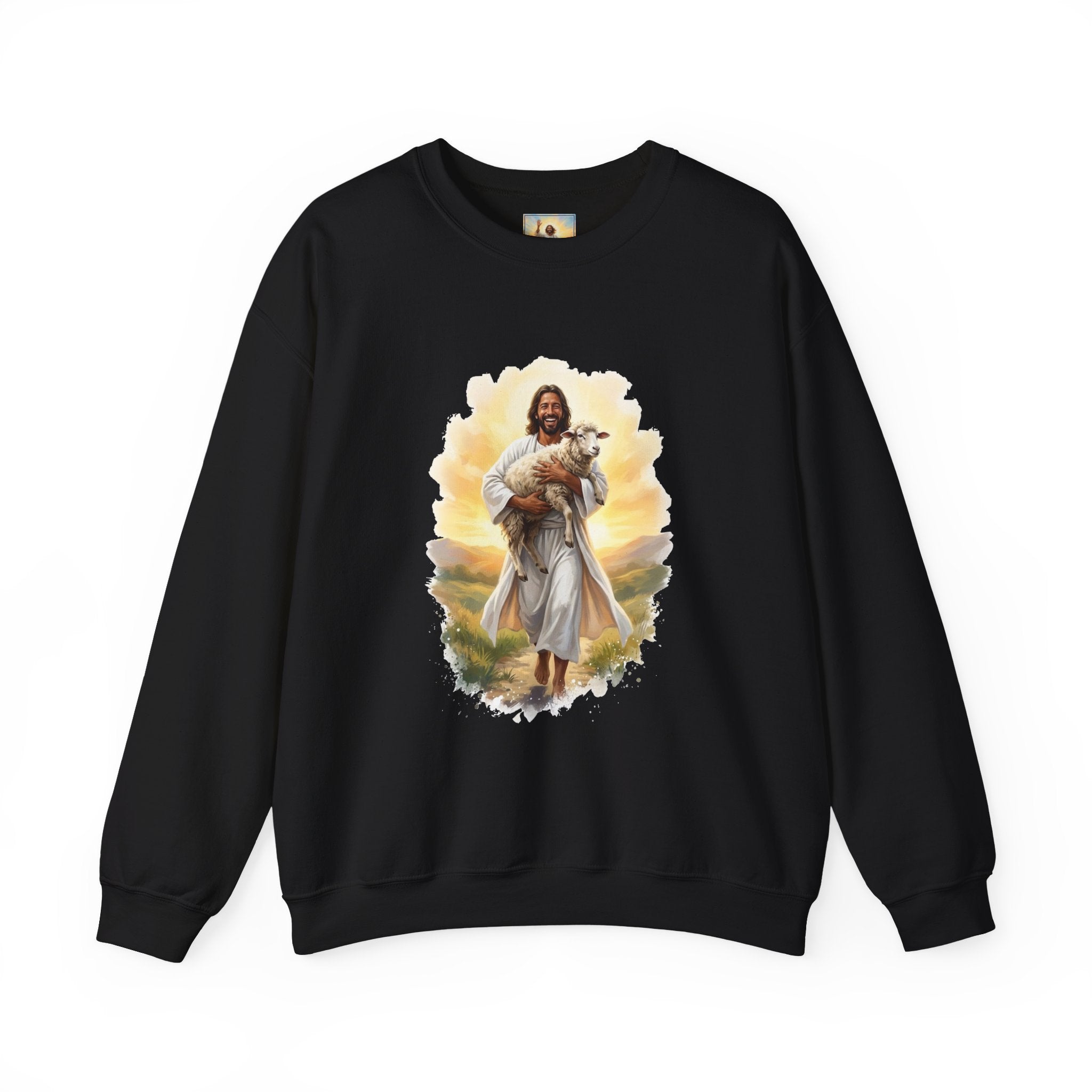 Jesus Sweatshirt | Lost Sheep Good Shepherd Christian Crewneck Sweatshirt | Joyful Jesus