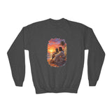 Kids Jesus Sweatshirt | Jesus on the Beach Christian Apparel Kids Crewneck Sweatshirt | Joyful Jesus Faith Sweatshirt
