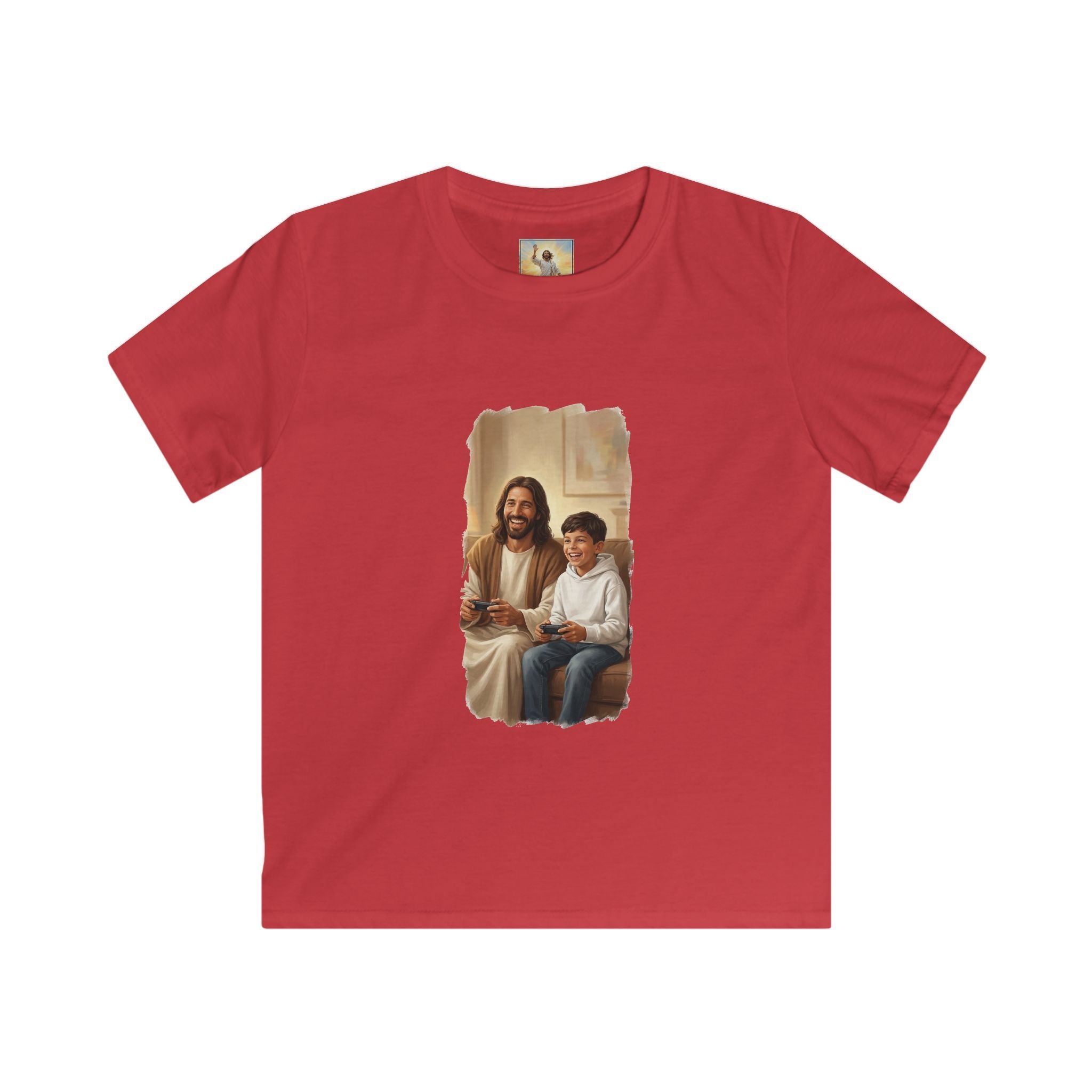 Kids Christian Shirt | Jesus Playing Video Games Funny Jesus Kids T Shirt | Joyful Jesus